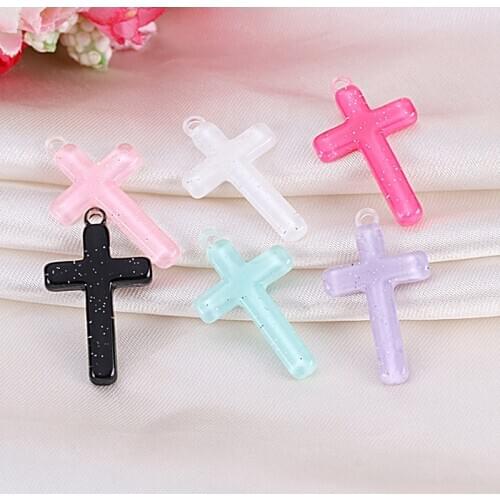 10pcs DIY earring pendant Flatback resin cross charms Jewelry necklace pendant for earrings diy Keychain parts