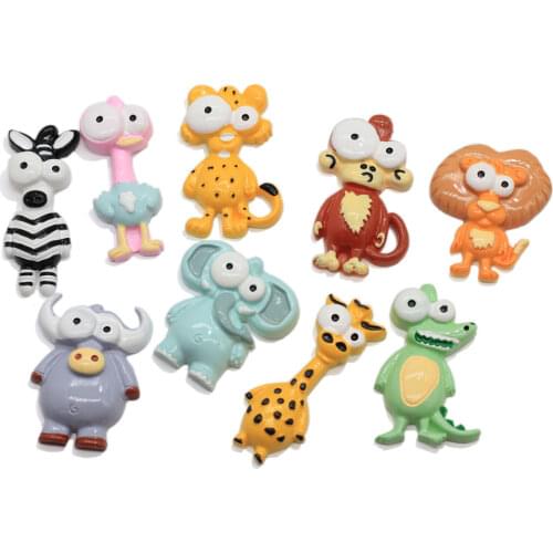 Mix Designs Resin Cartoon Lion Ostrich Monkey Flatback Resin Cabochon For Scrapbook Accessories DIY Hair Bows Center Decoration
