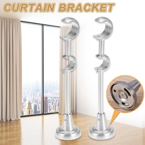 Rugged Durable 20mm/25mm Double Curtain Rod Brackets Drapery Pole Holder Heavy Duty For Home Easy To Install Drop Shipping