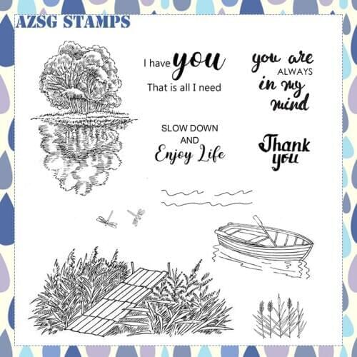 Lake scenery Transparent Clear Silicone Stamps for DIY Scrapbooking/Card Making/Kids Crafts Decoration Supplies OS-70
