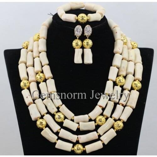 Luxury Green Coral Necklace Set Dubai Gold Nigerian Wedding African Coral Beads Jewelry Set New Free Shipping CNR386
