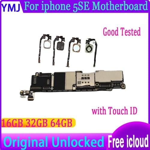 With Apple system and original factory unlocking function and full chip suitable for iPhone 5se SE motherboard with/without Touc