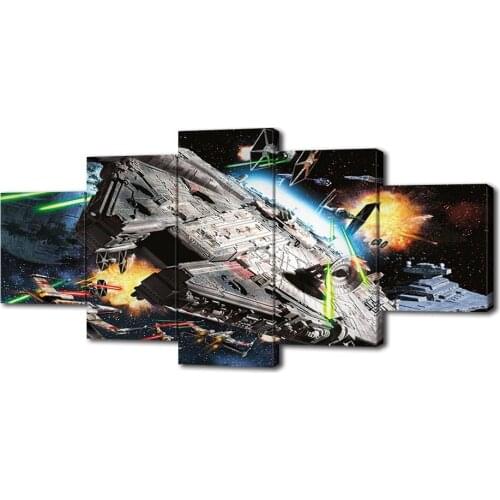Modern Canvas Painting Millenium Falcon Posters and Prints Wall Art Picture for Living Room Home Decor with Frame