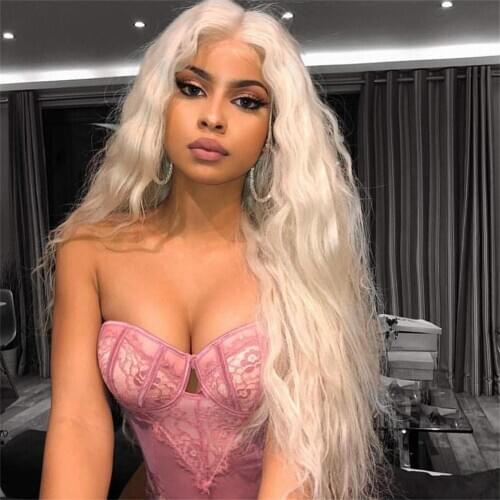 Blonde Synthetic Wig #60 Heat Resistant Fiber Hair Long Wavy Non Lace Wig Replacement Wig with Baby Hair