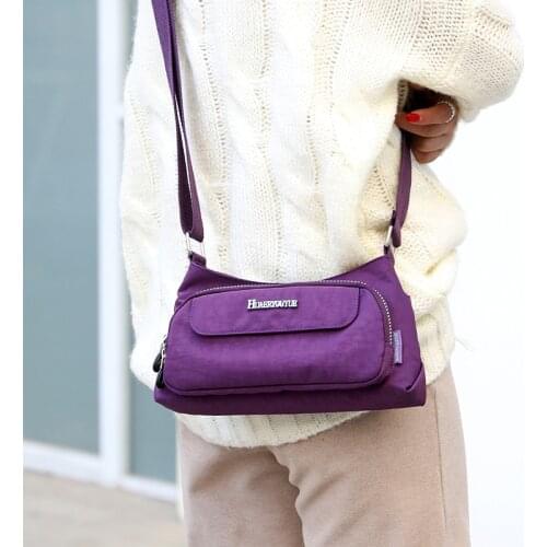 Ladies Waterproof Nylon Multi Pocket Bag Casual Zipper Travel Crossbody Bag Women Cell Phone Shoulder Bag Female Purse Handbags