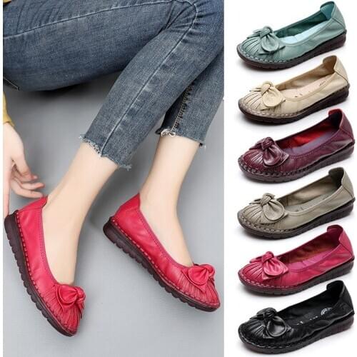 2020 Genuine Leather Spring Autumn Handmade Comfortable Shoes Women Loafers Soft Leather Women Flats Shoes