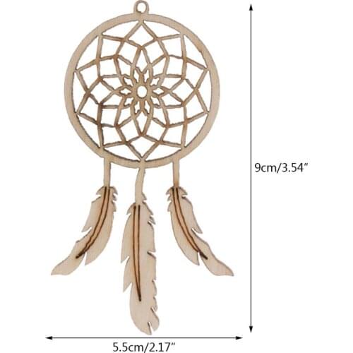 10pcs Cut Wood Dreamcatcher Embellishment Wooden Shape Craft Wedding Decor