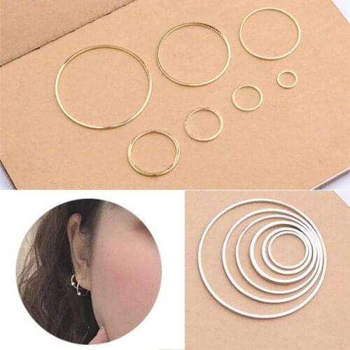 10PCS/Pack Golden Silver Round Circle Rings For DIY Earrings Making 8/12/15/20/25/30/38mm Pendant Jewelry Accessories Findings