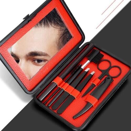 12PCS/1Set Eyebrow Kit Portable Eyebrow Grooming Set Eyebrow Trimming Kit for Men DIY Makeup Eyebrow Defining Tools Kit