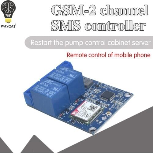 2 Channel Relay Module SMS GSM Remote Control Switch SIM800C STM32F103C8T6 for Greenhouse Oxygen Pump