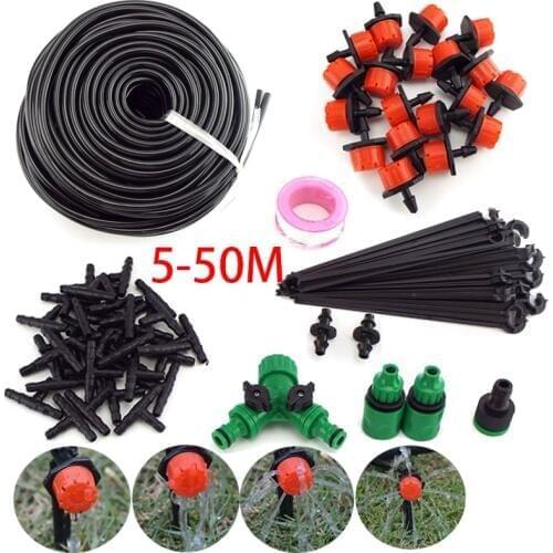 5-50M Garden watering Drip Irrigation Spray Nozzle Kit Micro sprinklers system 4/7mm hose plant veg Water irrigazione Set