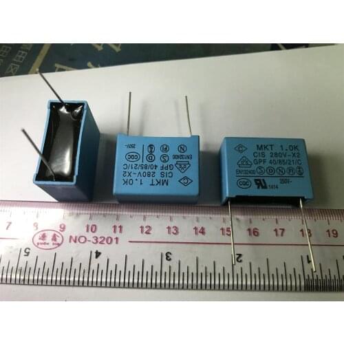 5PCS 1uf 1.0K 280v-x2 GPF 40 / 85 / 21 / C Y-CAP; safety gauge capacitance foot distance 28mm genuine