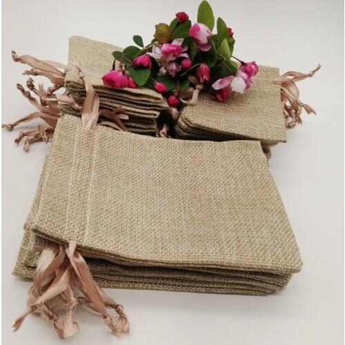 5pcs Jewelry Bag 7*9 10*14 Jewelry Packaging Bags Wedding Party Decoration Gift Bag Drawstring Jute Bags for Christmas Pouches