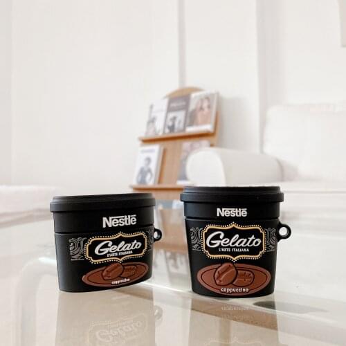 3D cute gelato coffee Wireless Earphone case for Apple Airpods 1 2 3 Pro box Bluetooth earphone silicone luxury protect cover