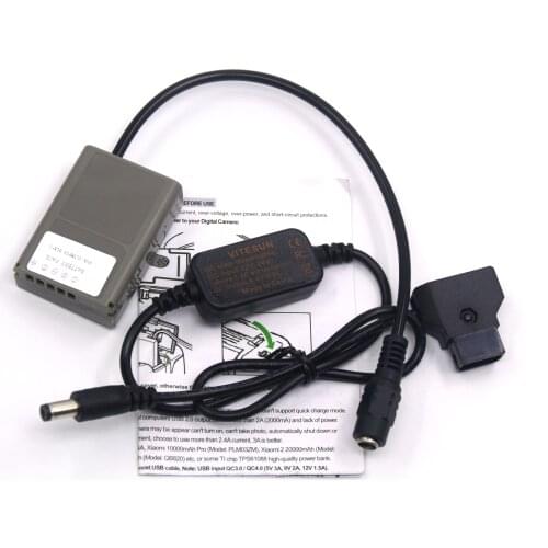 D-TAP Dtap to 12-24V Step-down Cable+PS-BLN1 BLN-1 Dummy Battery for Nikon OM-D E-M5 II 2 E-M1 PEN E-P5