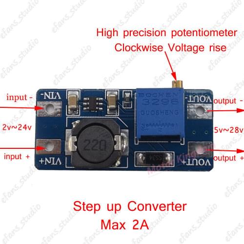 DC-DC Boost Adjustable Step Up Volt Regulator Converter 2v-24v To 5v 12v 24v 2A