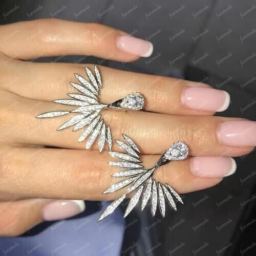 Funmode New Arrival Sparkling Micro AAA Cubic Zirconia Stud Earrings for Women Wedding Party CZ Earring Brincos F040E