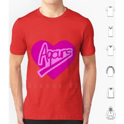 Aquors Logo T Shirt 6xl Cotton Cool Tee Love Love Love Aquors Idol
