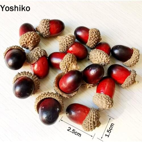 10pcs Artificial Simulation Small Acorn Plant Wedding Decoration Fake Fruit Christmas Home Decor Photography Props