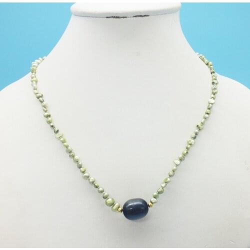 Promotion, 3MM natural baroque pearl necklace 17"