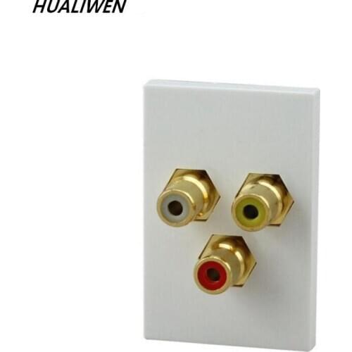 JSJ N118-511 AV audio and video plug-in module RCA audio video panel Lotus wall plug