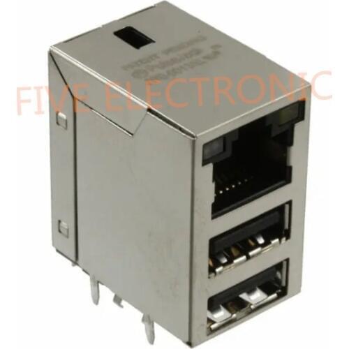 JW0-0013 1 Port RJ45 with USB A, Dual Magjack Connector Through Hole 10/100/1000 Base-TX, AutoMDIX JW0-0013NL
