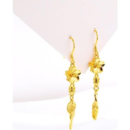Classic Womens Gold Color Earrings Hanging Long Tessel Drop for Wedding Engagement Jewelry for Girlfriend Birthday Gifts