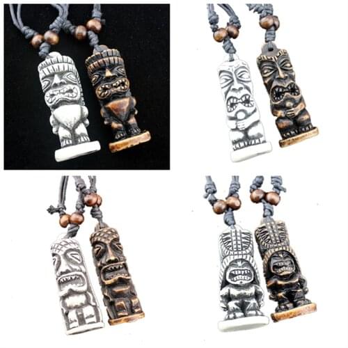 COOL Boy mens Maori/Hawaiian Style Faux Carved totem tiki men Pendants Necklaces Amulets Gifts XL34