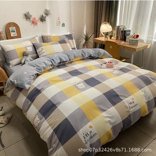 Style Pure Cotton Printing Bedding Set Geometric Duvet Cover Sheet Pillowcase 4pcs Cotton Single Double Simple Household Bedding