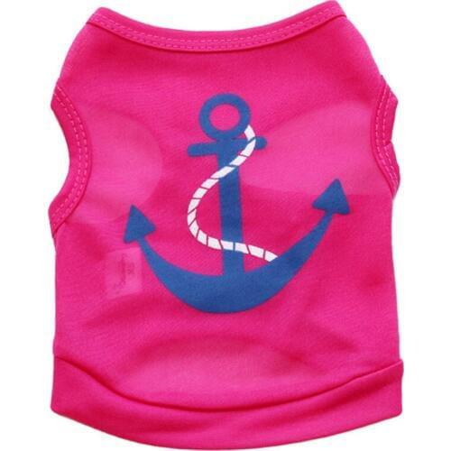 Summer Pet Dog Clothes Anchor Printed Soft Cotton Dog Vest Shirt Chihuahua Clothing Cheap Dog Clothes for Small Dogs XS-L