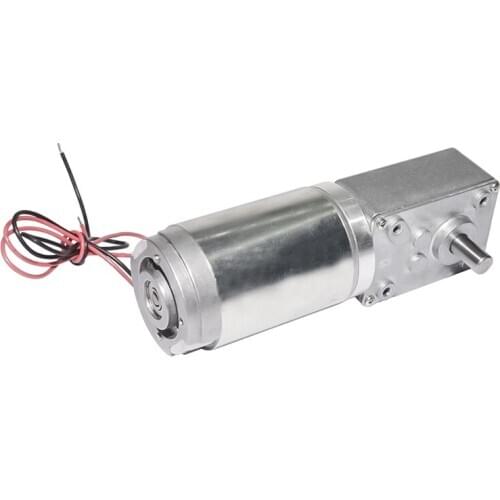 Hugwit DC Small Gear Motor 12V 24V Reduction Gearbox 32kg.cm Worm Reducer Geared Electric Motor 3/9/14/25/40/50/80/110/160rpm