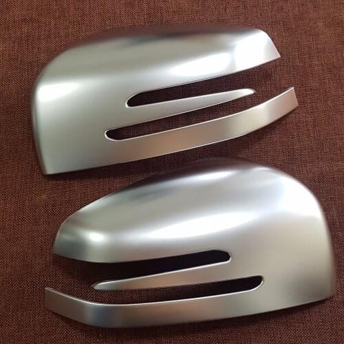 2pcs Matte Silver Mirror Cover Trim For Mercedes Benz W166 ML350 ML400 ML450 GLE400 GLE450 GLE500 GLE Coupe C292 2013-2016