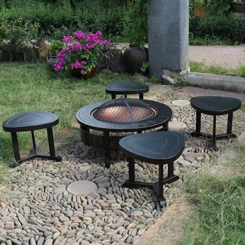 Outdoor Party Household Charcoal Heating Brazier Fire Indoor Multi-Functional Courtyard Barbecue Grill BBQ Fire Pit barbecue