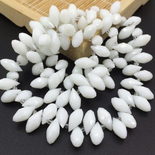 Fashion accessories blue green white diy crystal glass 6*12mm 90pcs teardrop waterdrop spacers diy findings beads jewelry B2880