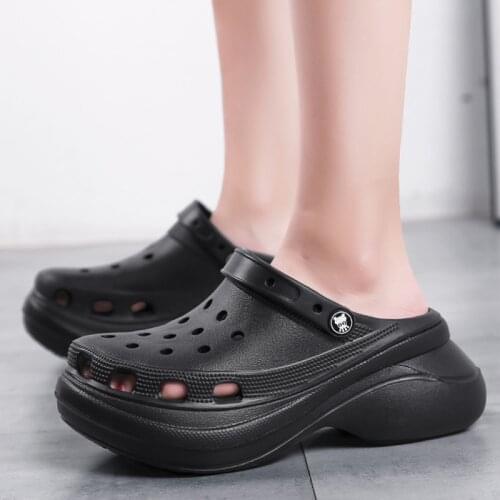 Fashion Womens Slippers Summer Beach Water Shoes Breathable Sandals Platform Thick Bottom Back Strap Summer Ladies Summer Shoes