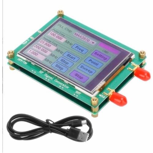 MAX2870 23.5MHz-6000MHz RF Signal Source Generator Module High Stability Low Noise LCD Display Signal Sensor Tester Board