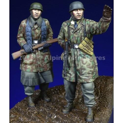 1/35 Fallschirmjaeger, Set, with 2 different heads, 2 figure, Resin Model Soldier GK, Unassembled and unpainted kit