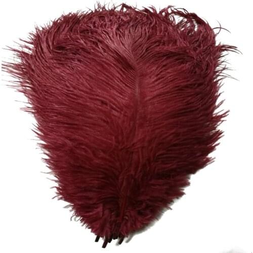 Pack of 50pc,Naturl Ostrich Feathers 16-18inch (40-45cm) Plumes Wedding,Clothing,Party,Table Decoration,DIY (Red Wine)