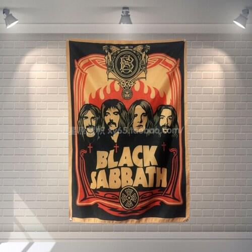 Rock Band Poster Banners Music Studio themed Restaurant Wall Decor Hanging Art Waterproof Cloth Flags Tapestry Wall Art
