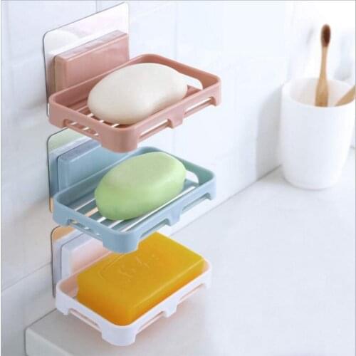 Suction Cup Soap Holder Wall-mounted Soap Box Bathroom Storage Shelf Soap Holder Wheat Straw Seamless Single Layer Soap Box