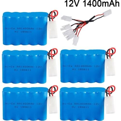 1~5pcs 12v 1400mah Battery Ni-Cd 12v AA Nicd Batteries Battery Pack Ni Cd Rechargeable 10x AA For RC Boat Model Car Toys Tank