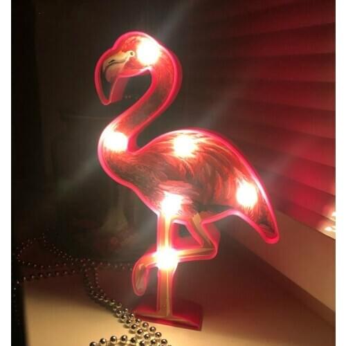 Lovely Flamingo 3D Night Light Summer Home Party Decor Flamingo LED Lamp Wedding Birthday Hawaii Party Girls Bedroom Decoration