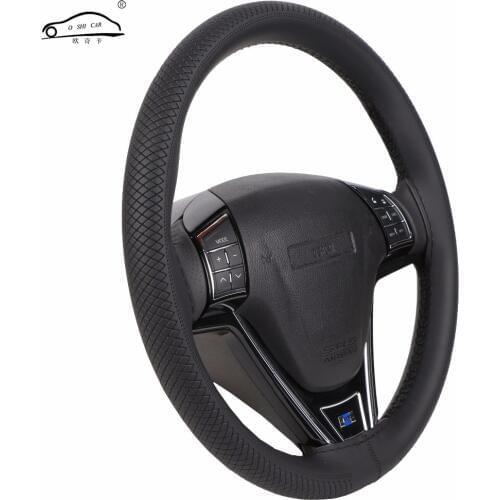 O SHI CAR 15"/38cm Universal Microfiber Leather Car Steering Wheel Cover /Anti-slip braid Stitch On Wrap For Car / Truck / SUV