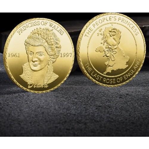 British Princess Diana Commemorative Coins Three-dimensional Relief Commemorative Metal Gold Coins Silver Coins Collection Gifts