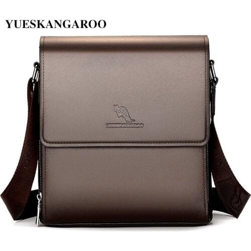 YUESKANGAROO Luxury Brand Men Shoulder Bag Business Messenger Bag Male Casual Leather Sling Crossbody Bag Vintage Man Briefcase