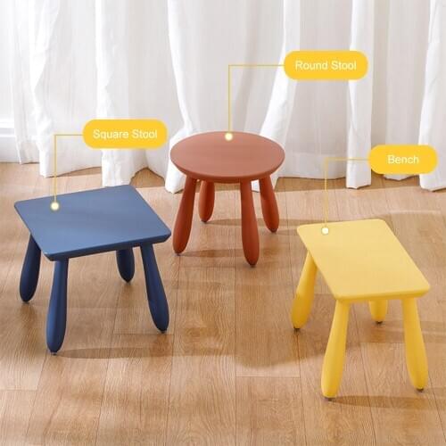 Kids Stool Children Step Seat Footstool Wooden Childrens Stool Non-slip Adult Step Stools for Shoes Short Stool Kids Furniture