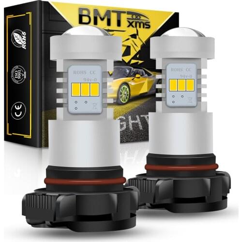 BMTxms 2x H16 5202 LED DRL Daytime Running Light Bulbs For Cadillac CTS Escalade EXT ESV 2008-2013 Canbus No Error 1500LM White