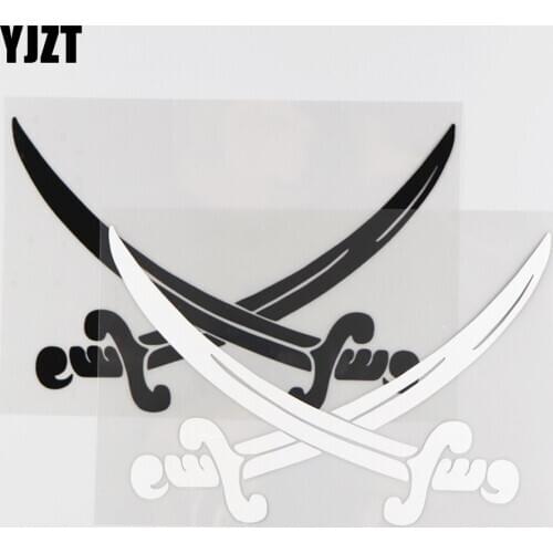 YJZT 18CM*11.8CM Weapon Knife Clash Creative Personality Pattern Car Sticker Vinyl Decal 1A-0246