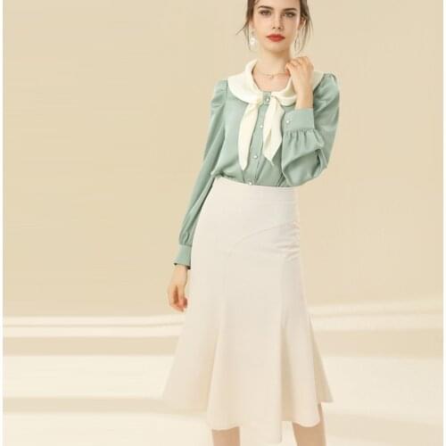 Skirt Spring 2021 Women Fishtail Skirt Stylish Elegant Package Hip Skirt High Quality Boutique Women Skirts Plus Size S-XL L1241