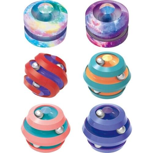 Starry Sky Rotating Bean Toys Decompression Small Beads Spinner Magic Cube Toys Fidget Finger Stress Relieve Puzzle Track Ball